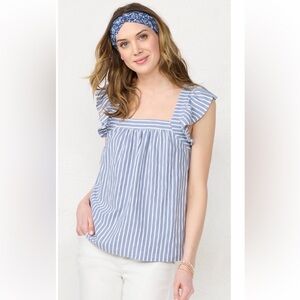 EUC Lauren Conrad Blue Striped tank